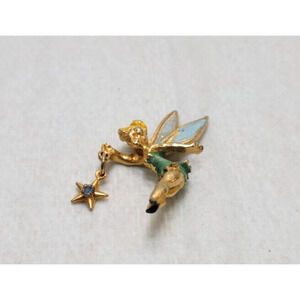 Walt Disney Productions Painted Tinker Bell Star Charm Figure 1.5"T x 1"W READ